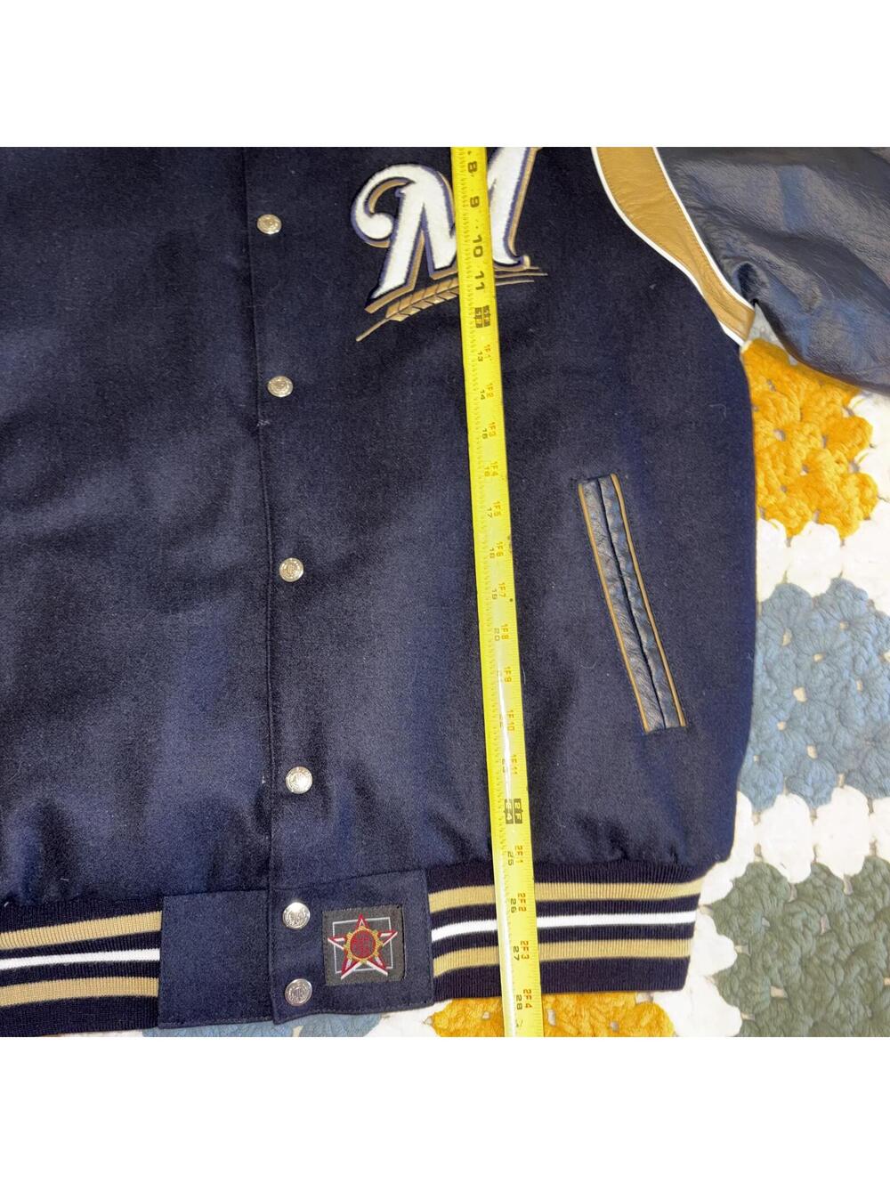Vintage RARE Jeff Hamilton Mens M Milwaukee Brewers Reversible Varsity Jacket - Picture 9 of 9